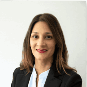 A woman with straight brown hair in a black blazer and light blouse, smiling slightly—perfect for personal injury lawyers Louisiana branding.
