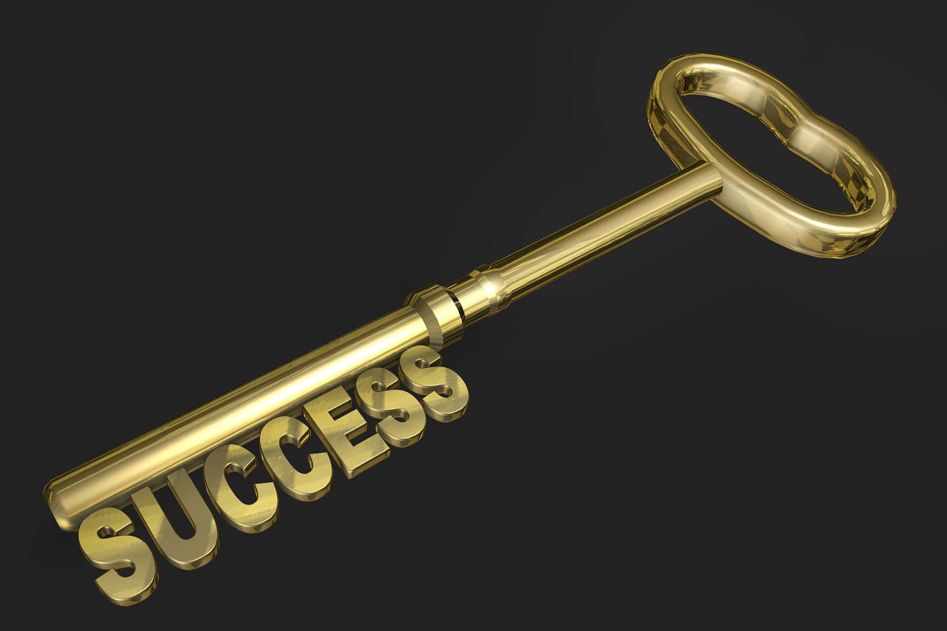 A gold key with "SUCCESS" as its teeth shines against black—a symbol valued by personal injury lawyers Louisiana.