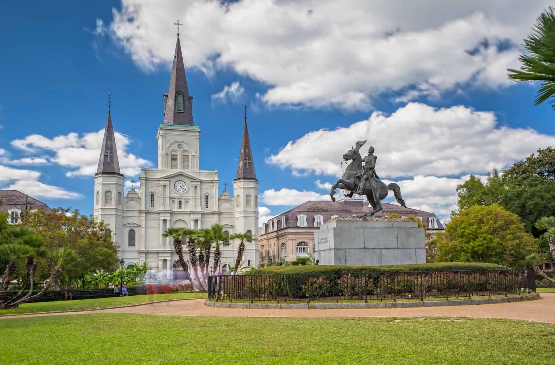 Image of St. Louis Cathedral and Jackson Square in New Orleans, Louisiana