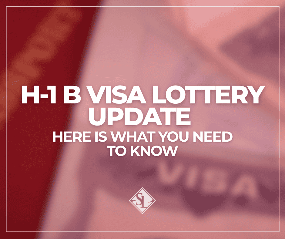 Text reads "H-1B visa lottery update: Here is what you need to know" over a blurred background with a visa and a passport.