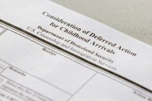Close up of DACA form